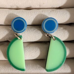 Green and Blue Lemonade Pop Geometric Earrings